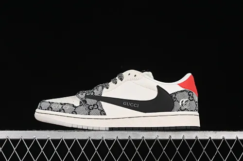 All categories Air Jordan Jordan series basketball shoes Air Jordan 1 Low High-end customized low-top sneakers Travis Scott x Fragment Design x Air Jordan 1 Low OG SP AJ1 Joe 1 Gucci joint-black and gray pattern low-top cultural casual sneakers XY2688-117